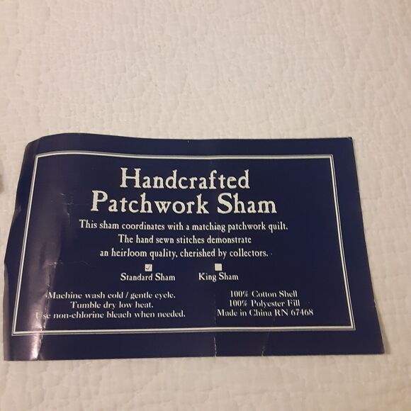 Handcrafted Patchwork Blazing Star Pillow Sham 30 x 24Americana - Picture 7 of 7